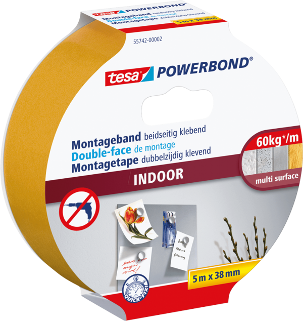 TESA İÇ MEKAN GÜÇLÜ ÇİFT TARAFLI KÖPÜK BANT 5MT X 38MM 55742 POWERBOND - Image 1