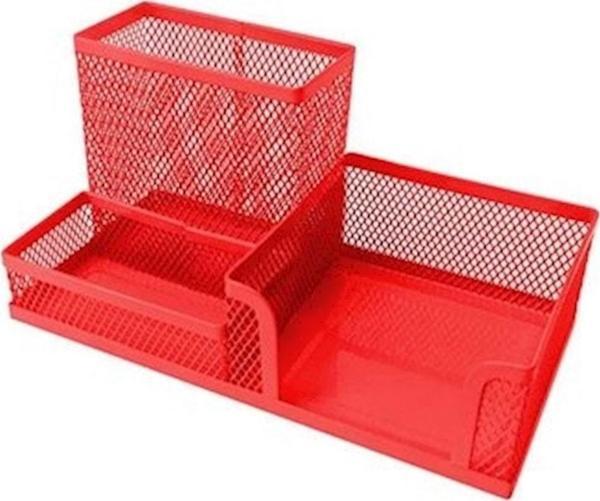 Gıpta Metal Masa Setı - 3 Gozlu Organızer Kırmızı - Image 1