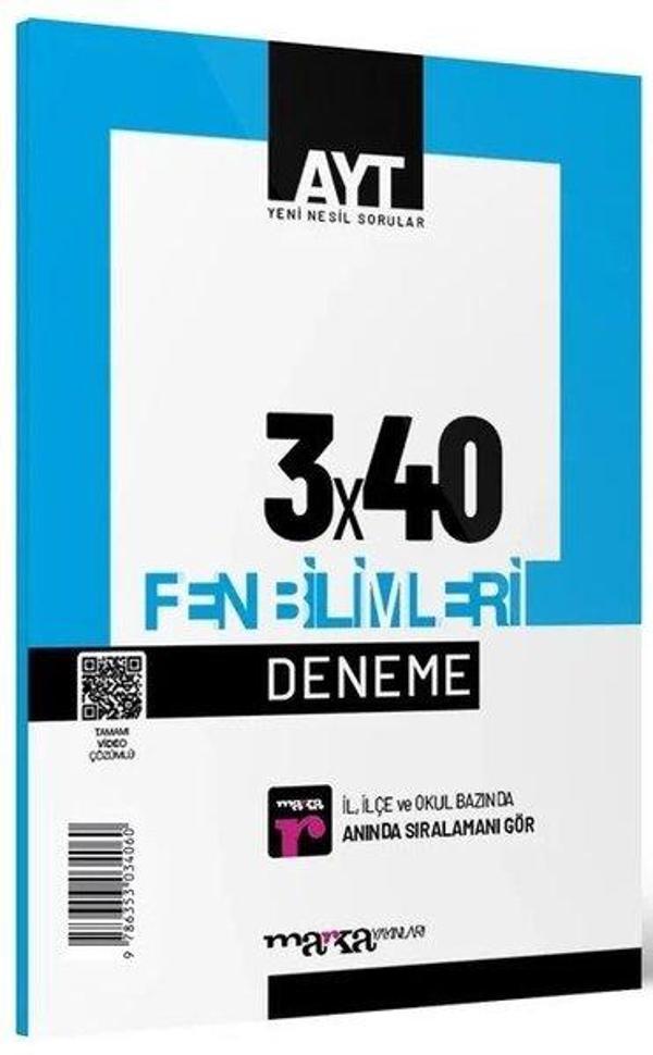 2025 AYT Fen Bilimleri 3x40 Deneme - Marka Yayınları - Image 1