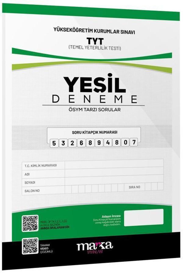 2025 TYT Yeni Nesil Yeşil Deneme Tamamı Video Çözümlü - Marka Yayınları - Image 1