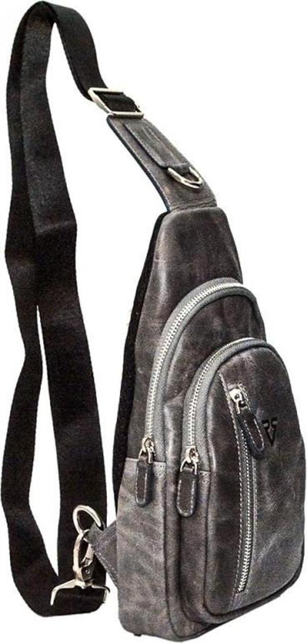 RİCH SMİTH ® GERÇEK DERİ OMUZ GÖĞÜS ÇANTASI FREEBAG / 4819 FÜME (DUMANLI) - Image 1