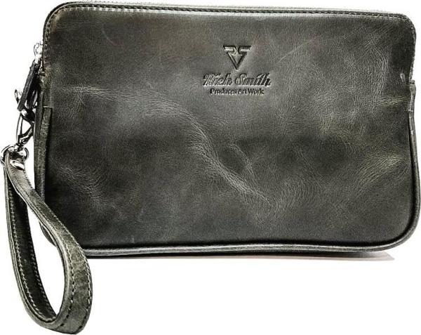 RİCH SMİTH ® GERÇEK DERİ TUTAÇLI CLUTCH EL ÇANTASI CUTE / 3418 SİYAH (DUMANLI PARLAK) - Image 1
