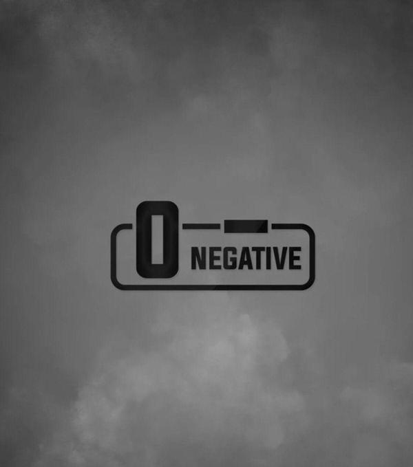 0 - Negatif Kan Grubu Araba Motorsiklet Etiket Sticker 14CM Siyah Renk - Image 1