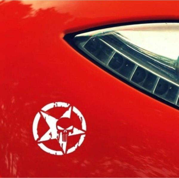 13 cm Punisher Kafatası Araba Sticker Oto Yapıştıştırma - Image 1