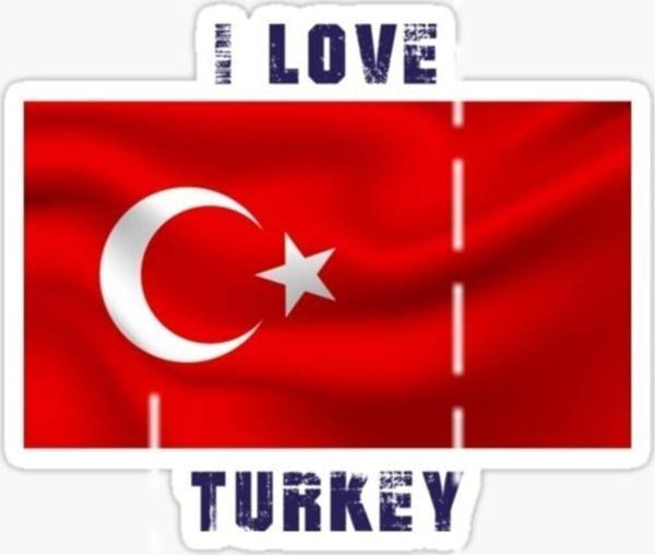 16cm I Love Turkey Yapıştırma Etiket Araba Cam Md5 - Image 1