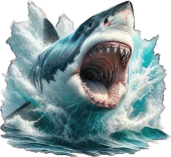 19 Cm Dev Köpek Balığı Megaladon Resmi Araba Sticker Yapıştırması MDX2 - Image 1