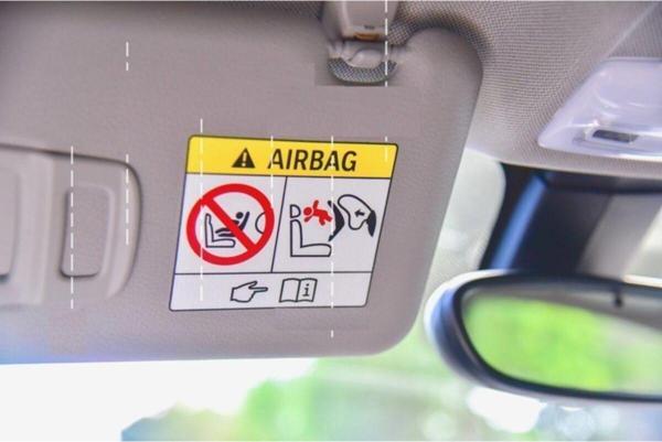 2 Adet Kare Boyut Airbag Uyarı Etiketi Stickeri - Image 1