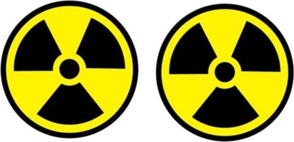 2x Radyasyon Sembolü Uyarı Araba Sticker Etiket 14cm 1 - Image 1