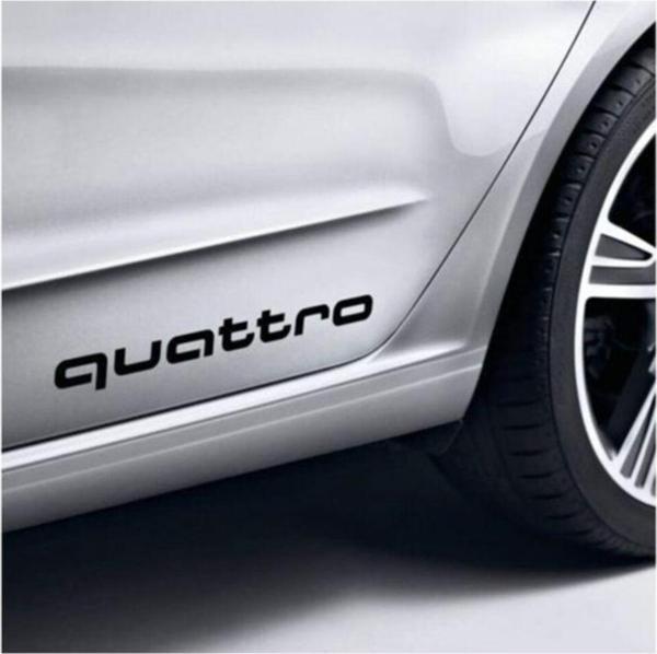 3 Adet Audi Quattro Yan Kapı Alt Yazısı Sticker - Image 1