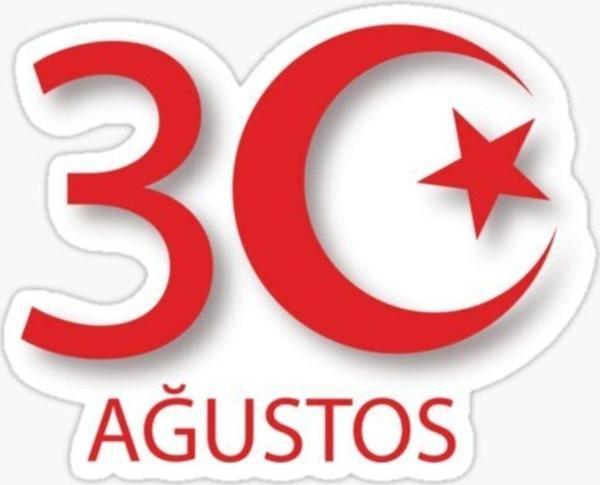 30 Ağustos Sticker Yapıştırma 14 Cm 2 Adet - Image 1