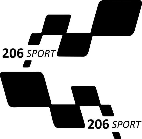 206 sport Etiket Yapıştırma 30cmx11cm MMD127 - Image 1