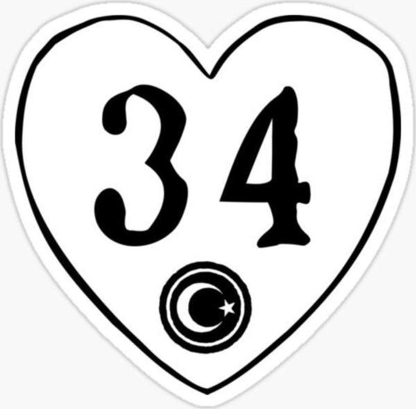 34 İstanbul Kalp Etiket Sticker 17 cm - Image 1