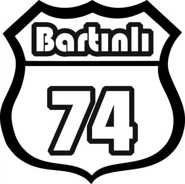 74 Numara Bartınlı Sticker Araba Yapıştırma - Image 1