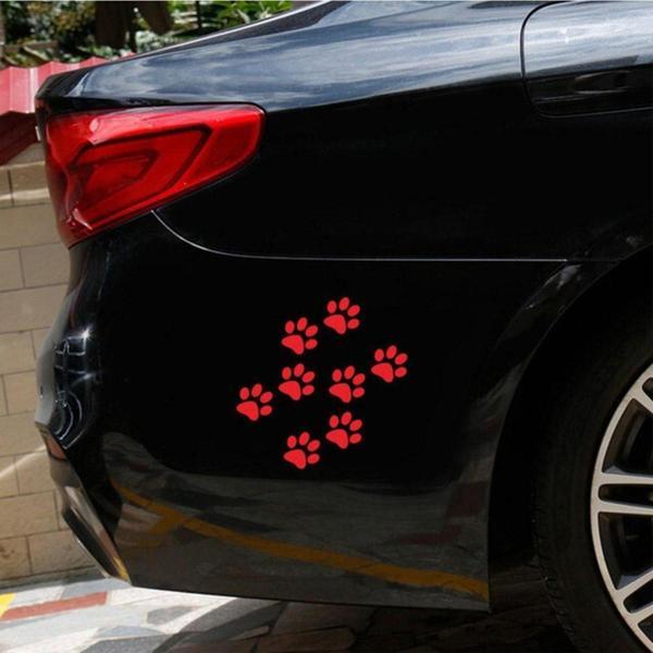 8 Adet Köpek Patisi Kırmızı Renk Araba Yapıştırma - Image 1