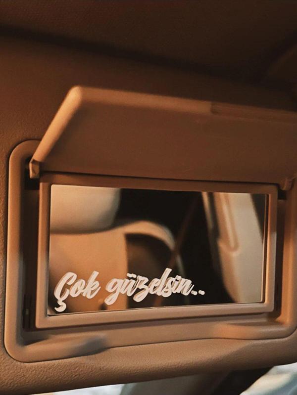 4 Adet Çok Güzelsin Güneşlik Ayna Yazısı Araba Motosiklet Cam Etiket Sticker - Image 1