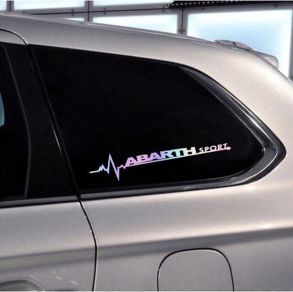 Abarth Yan Cam Sticker Oto Kapı 20 Cm X 7 Cm Holo-chroma - Image 1