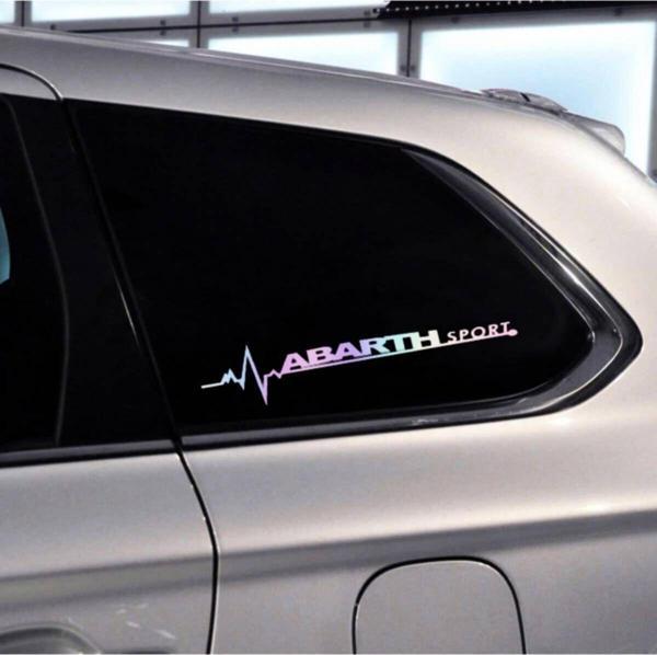 Abarth Yan Cam Sticker Oto Kapı 20 Cm X 7 Cm Hologram c2 - Image 1