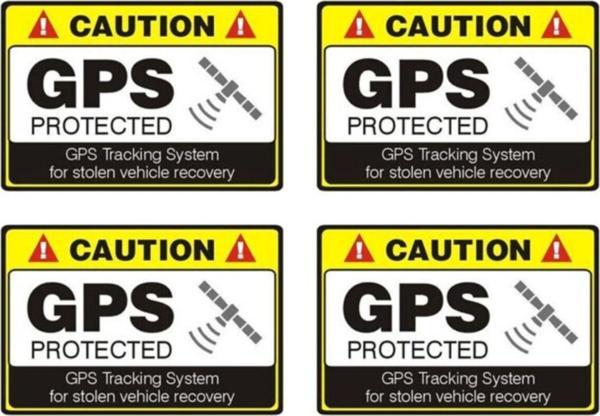 4x Gps Koruma Takip Araba Sticker 12cmx8cm Etiket - Image 1