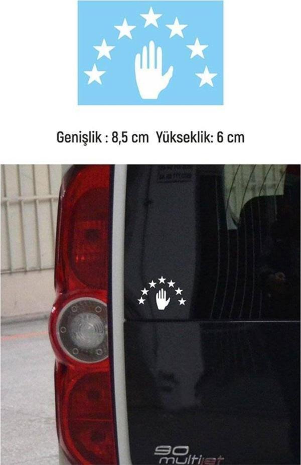 Abhaz Bayrak Araba Sticker Etiket Beyaz 8,5 Cm 4 Adet - Image 1