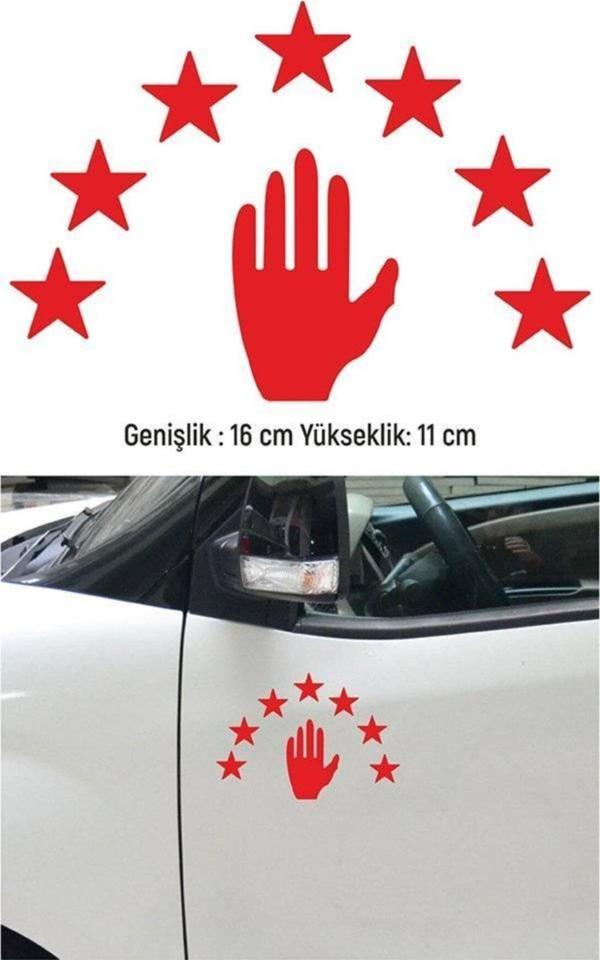 Abhaz Bayrak Folyo Araba Oto Sticker Kırmızı 16 Cm 2 Adet - Image 1