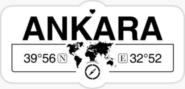 Ankara Gps Harita Sticker Oto Araba Yapıştırma 17cm - Image 1