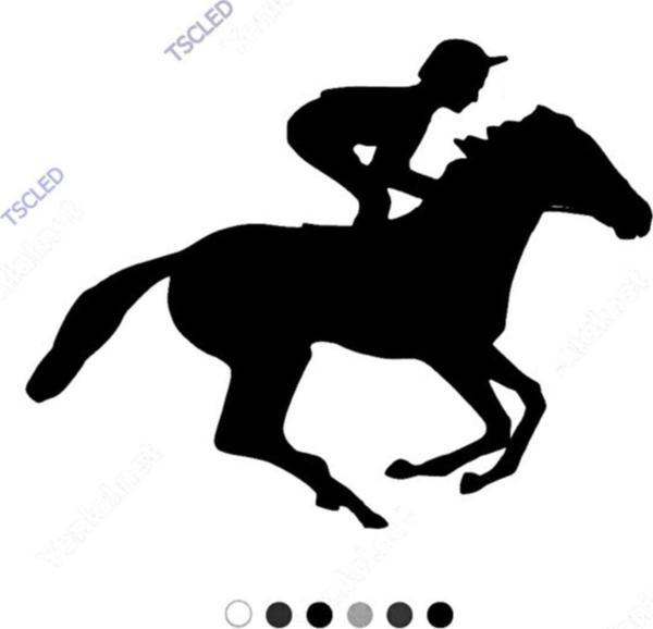 Antreman Yapan Jokey At Yarışcısı Sticker 17cm - Image 1