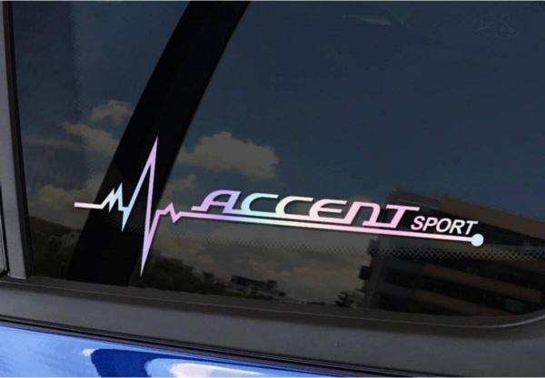 Accent Yan Cam Sticker Oto Kapı 20 Cm X 7 Cm Hologram c47 - Image 1