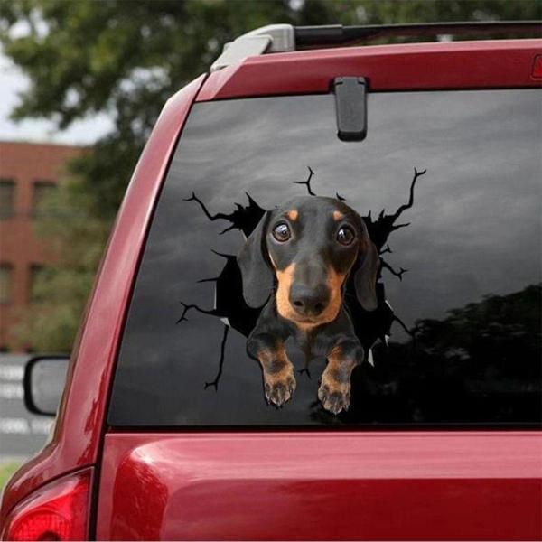 Araba Arka Cam Köpek Sticker Yapıştırma 17cm A4 - Image 1