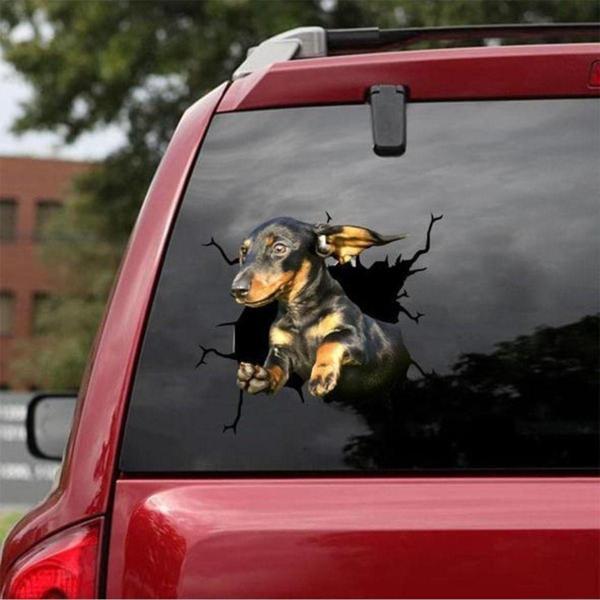 Araba Arka Cam Köpek Sticker Yapıştırma 17cm A5 - Image 1