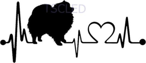 Araba Çıkartmaları Pomeranian Kalp Atışı Köpek Sticker - Image 1