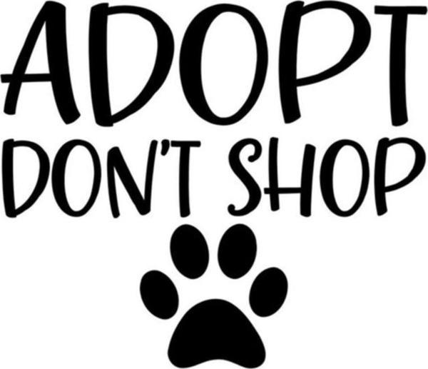 Adopt Dont Shop Satın Alma Sahiplen Sticker 18cm Siyah - Image 1