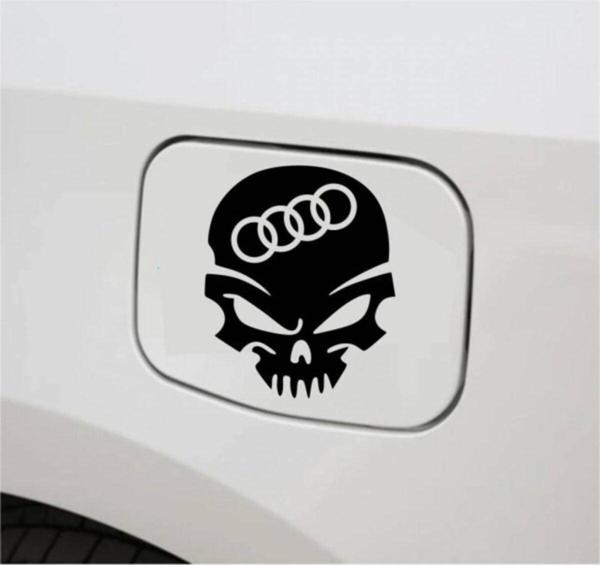 Araba Depo Kapağı Sticker Audi Kuru Kafa Oto Sticker 2 Adet 13CM - Image 1