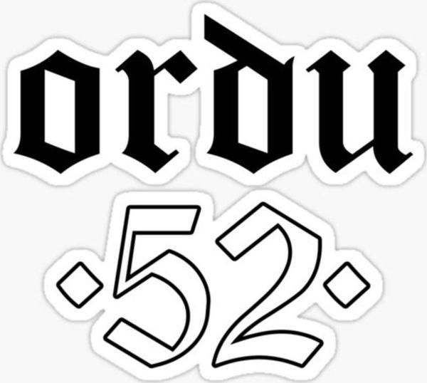 52 ORDU Sticker Etiket Yapıştırma 18CM - Image 1