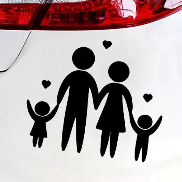 Aile Baba Anne Kız ve Erkek Çocuk Sticker 23CM Siyah Renk - Image 1