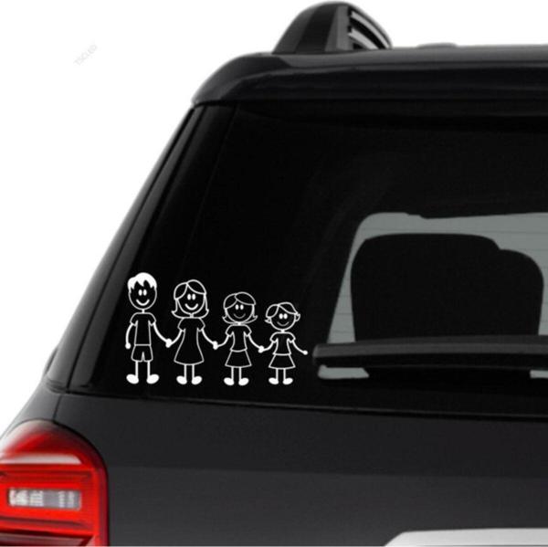 Aile Sticker Anne Baba Çocukları Araba Yapıştırma - Image 1