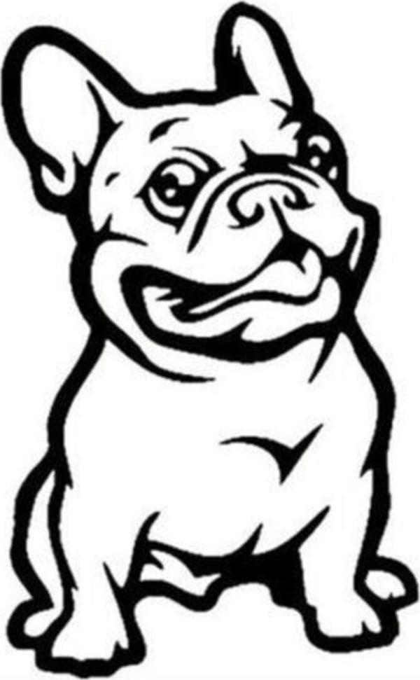 Araba için Fransız Buldog Köpek Sticker Yapıştırma - Image 1