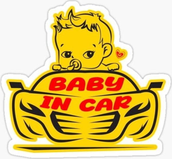 Arabada Bebek Var Sticker oto Yapıştırma Etiket 18cm MD26 - Image 1