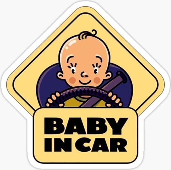 Arabada Bebek Var Sticker oto Yapıştırma Etiket 18cm MD27 - Image 1