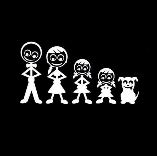 Aile Sticker Arka Cam Baba Anne 2 Kız Çocuk Sticker Yapıştırma - Image 1