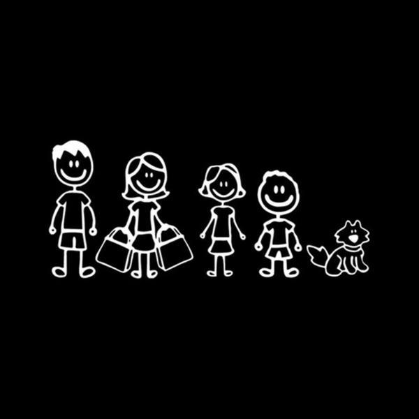 Aile Sticker Baba Anne Kız Erkek Çocuk Sticker Yapıştırma - Image 1