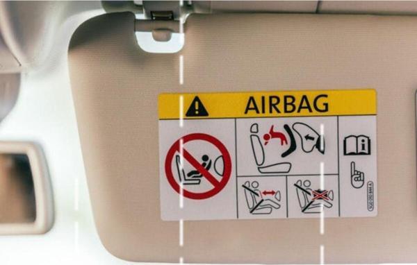 Airbag Güneşlik Sticker Etiket Uyarı Yapıştırması 14 cm 2 Adet - Image 1
