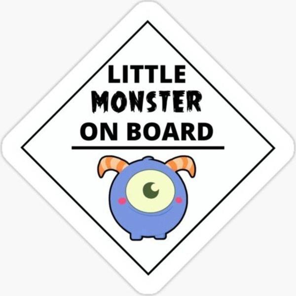 Arabada Küçük Canavar var Araç Sticker Etiket 19CM - Image 1