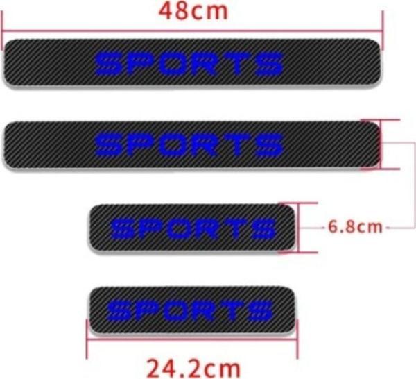 Araba Sport Carbon Fiber Kapı Eşiği Yazısı Sticker Boya Koruma - Image 1