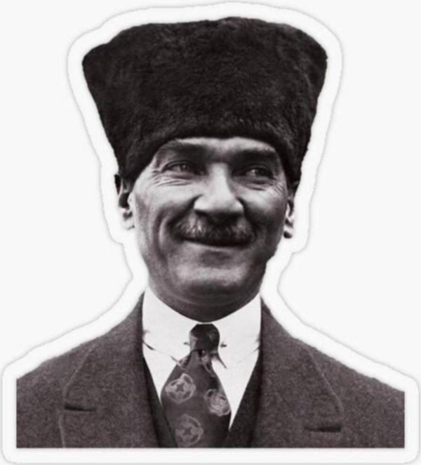 Atamız Gülümserken Atatürk Oto Araba Etiket Yapıştırma - Image 1