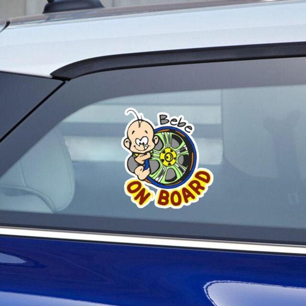 Arabada Sevimli Bebek Var Sticker Yapıştırma 2adet 10cm Md1 - Image 1