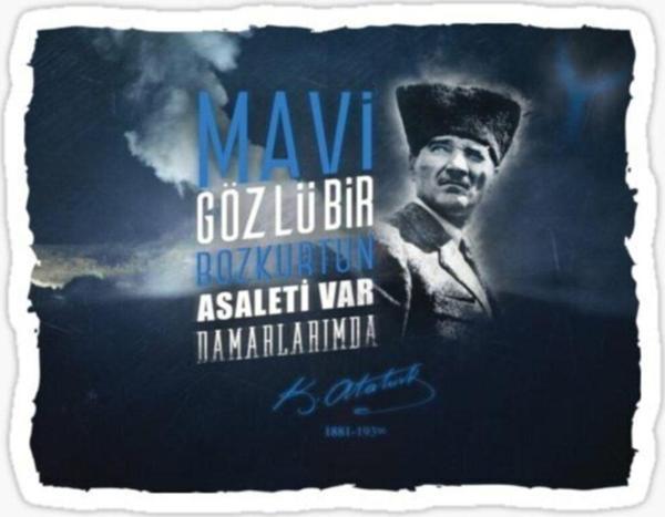 Atatürk Renkli Sticer Yapıştırma 20 Cm - Image 1