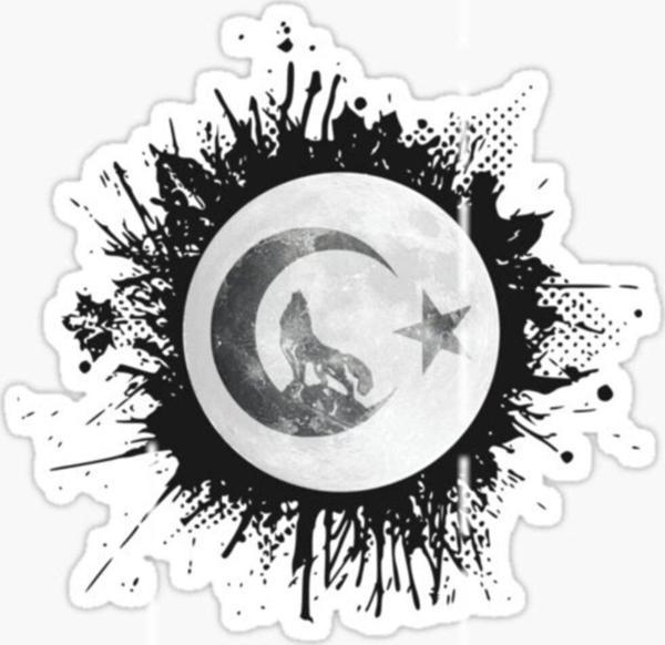 Ay Yıldız Ve Kurt Araba Sticker Etiket Yapıştırma 18cm - Image 1