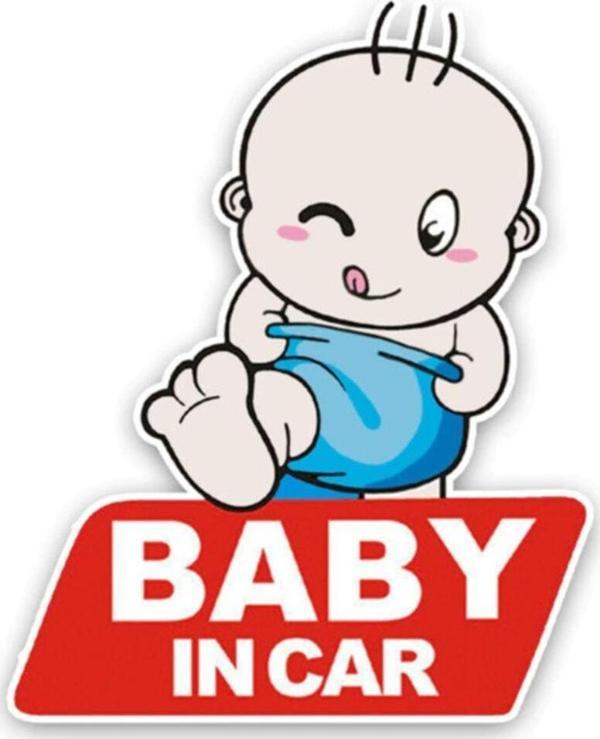 Araçta Bebek Var Uyarı Yapıştırma Sticker 22cm - Image 1