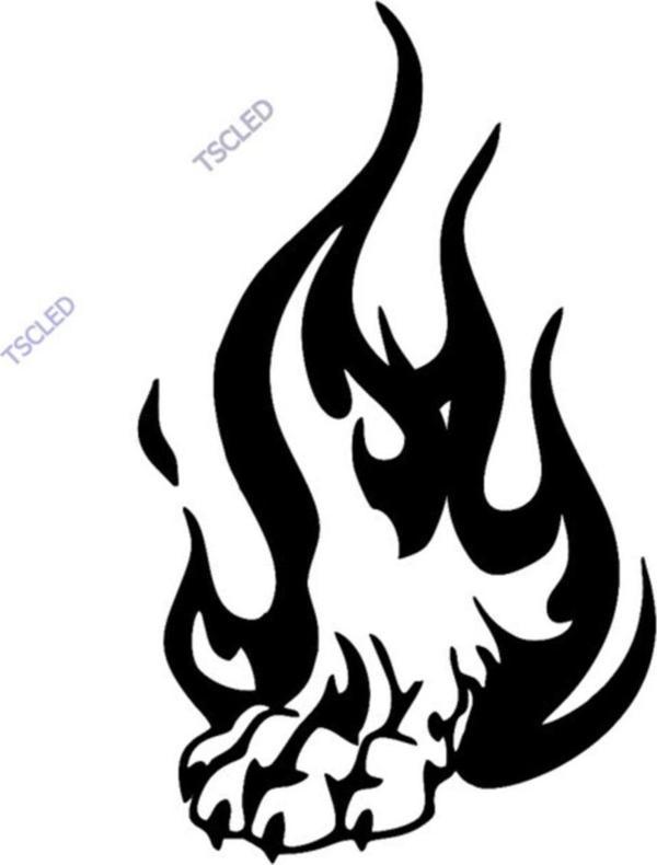 Ateş Efektli Kartal Pençesi Stickeri 15cm - Image 1