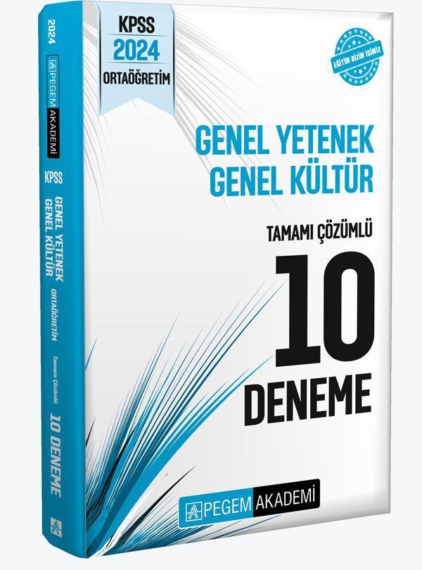 2024 KPSS Genel Yetenek Genel Kültür Ortaöğretim Tamamı Çözümlü 10 Deneme - Pegem Akademi Yayıncılık - Image 1